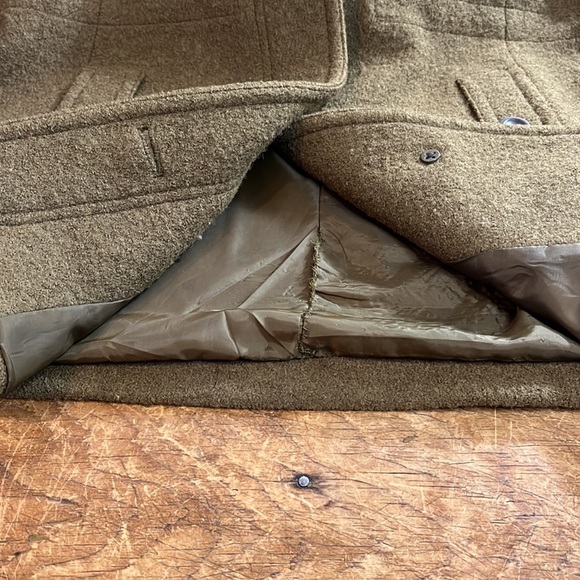 Land’s End 12P button up, military green, lined, pockets, hooded Pea Coat Women - Picture 14 of 14